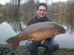 A lovely 33lb common caught by Danny Webb from Broadwing