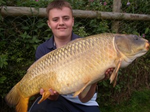 sam bennett  from norwich with a 17lb 10oz ghostie from grove lake