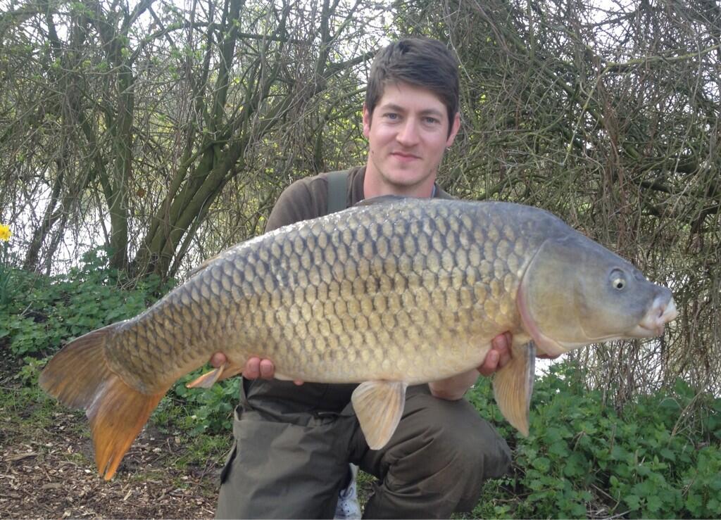 James Bygrave with a 29lb 6oz common caught as part of a 19 fish haul from 48 hours from Heron caught off the surface!