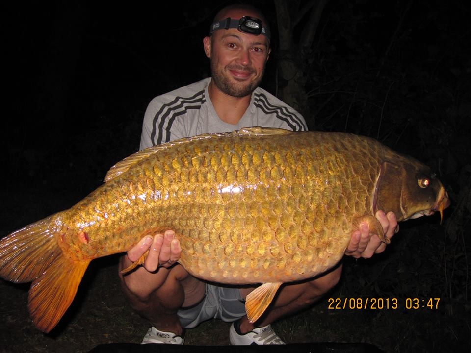 Chris webber with a lovely 30lb 8 oz ghost carp from Broadwing