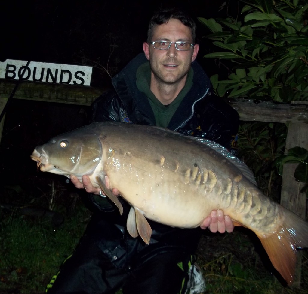 Steve Cudden with a 24lb 14oz mirror from Heron